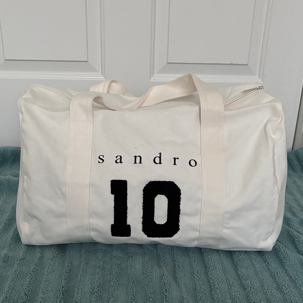 Sandro Anniversary White Canvas Duffel Bag / Weekend Bag - Limited Edition